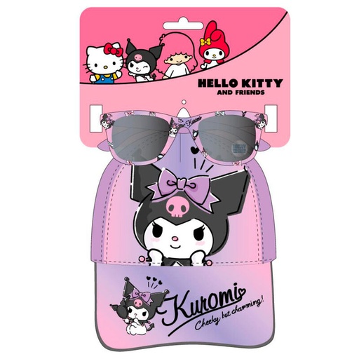 [18445484496434] Set gorra + gafas sol Kuromi Hello Kitty