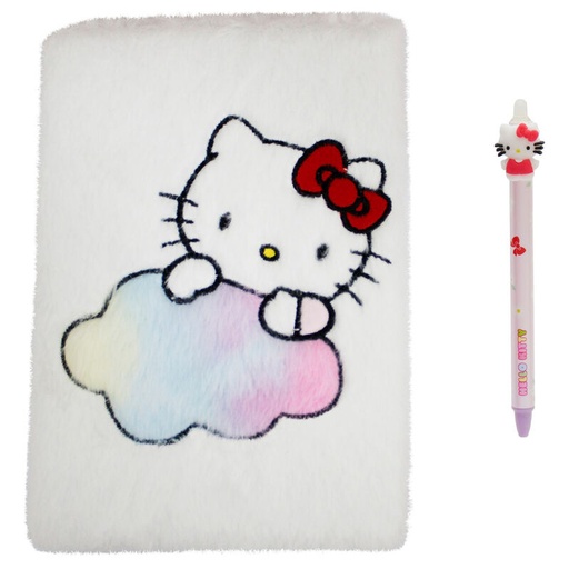 [8426842112282] Set cuaderno peluche + boligrafo Hello Kitty