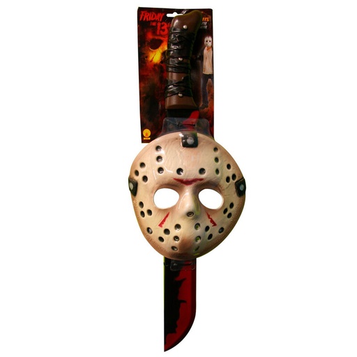 [82686087858] Set mascara y machete Jason Friday the 13th adulto