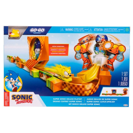 [0192995423343] Playset Super Sonic Deluxe Go Go Racers Sonic