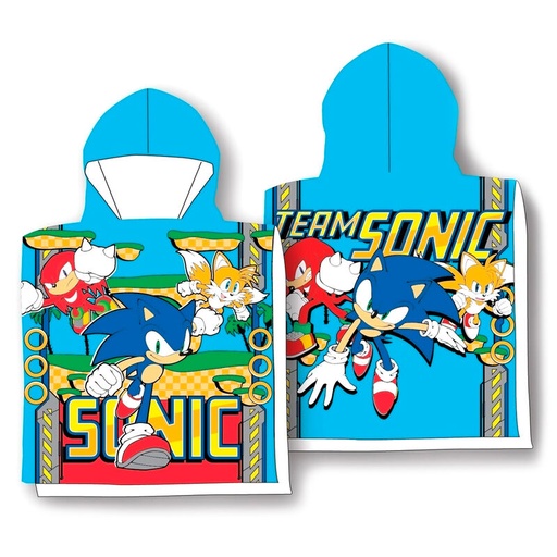 [8435631340546] Poncho toalla Sonic The Hedgehog microfibra