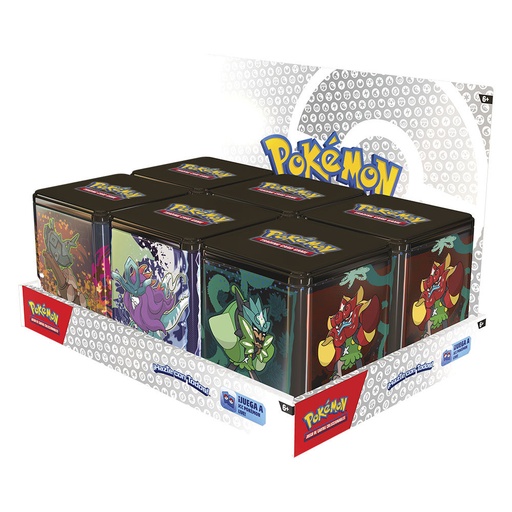 [196214107113] Lata juego cartas coleccionables Pokemon español surtido