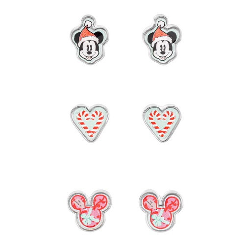 [198660007108] Set 3 Pares de pendientes Navidad Mickey Disney