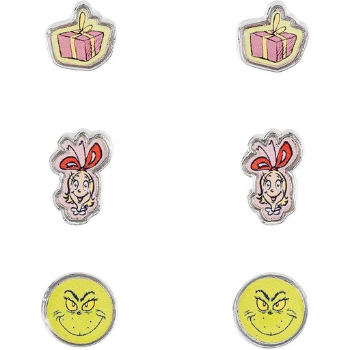 [198660007122] Set 3 Pares de pendientes Navidad El Grinch