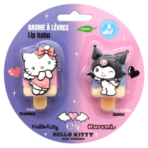 [3661075315429] Set 2 Balsamos Labiales 3D Kuromi &#38; Hello Kitty