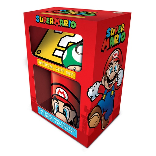 [5050293852041] Set Taza + Posavasos y Llavero Super Mario Bros
