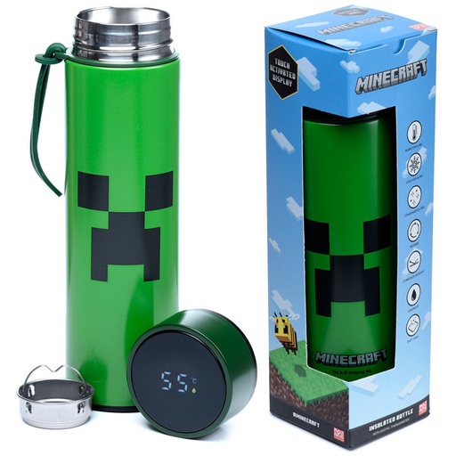 [5055071778117] Botella acero inoxidable termo Minecraft termometro 450ml