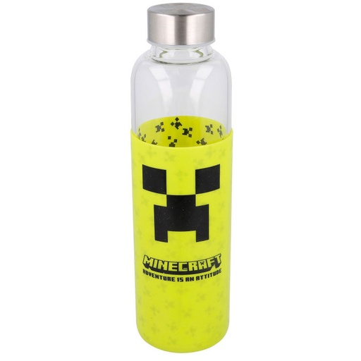 [8412497004430] Botella cristal Minecraft funda silicona 585ml