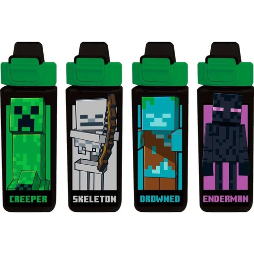 [8435507883818] Cantimplora cuadrada Minecraft 500ml surtido
