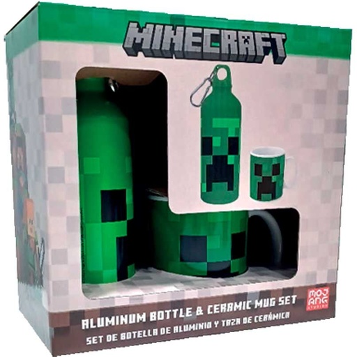 [8435507883825] Cantimplora aluminio + Taza Minecraft 500ml
