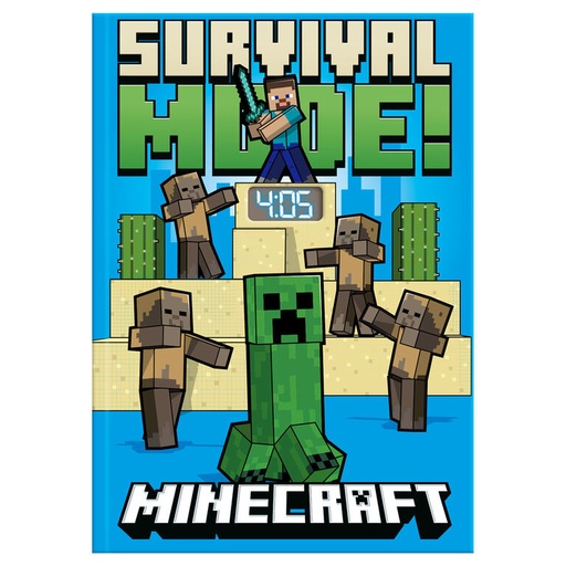 [8435507892391] Cuaderno con reloj led Minecraft