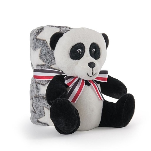 [8015831130705] Peluche + Manta suave Oso Panda 22cm