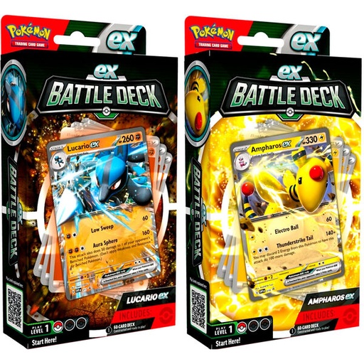 [0820650852282] Juego cartas coleccionables Ampharos & Lucario Ex Battle Deck Pokemon ingles surtido