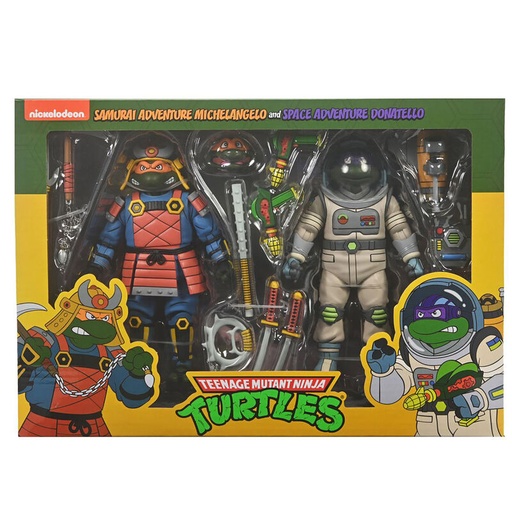 [634482543450] Set 2 figuras Space Adventure Donatello &#38; Samurai Adventure Michelangelo Tortugas Ninja 18cm