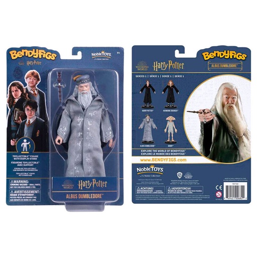 [849421006822] Figura Maleable Bendyfigs Dumbledore con varita Harry Potter 19cm