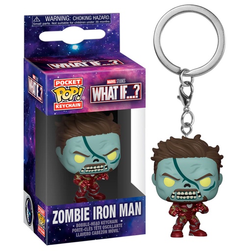 [889698574006] Llavero Pocket POP Marvel What If Zombie Iron Man