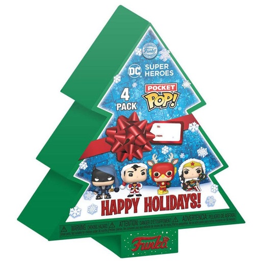 [889698655415] Arbol Navidad con 4 figuras Pocket POP DC Comics Tree Holiday Exclusive