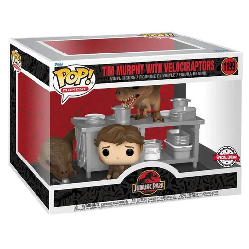 [889698624770] Figura POP Jurassic Park Tim & Velociraptors Exclusive