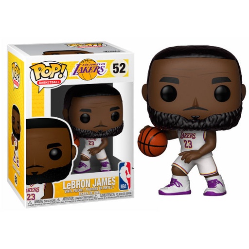 [889698372718] Figura POP NBA Lakers Lebron James White Uniform