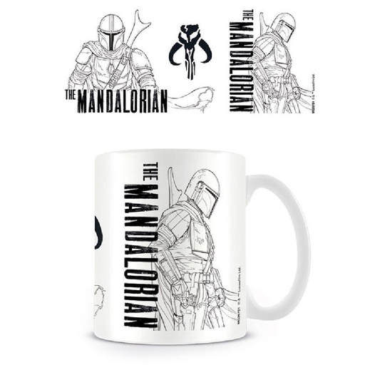 [5050574257213] Taza Line Art The Mandalorian Star Wars