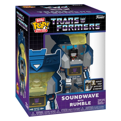 [889698836432] Figura Bitty Bots Transformers Soundwave with Rumble