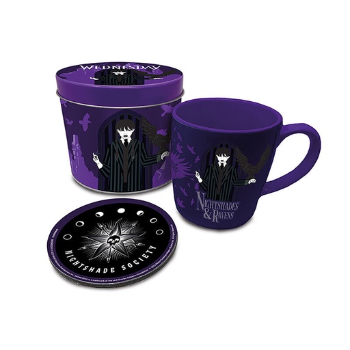 [5050293866024] Lata regalo Taza + posavasos Miercoles Wednesday