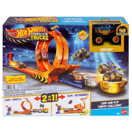 [194735266340] Pista Trofeo del Desafío Bigfoot Monster Trucks Hot Wheels
