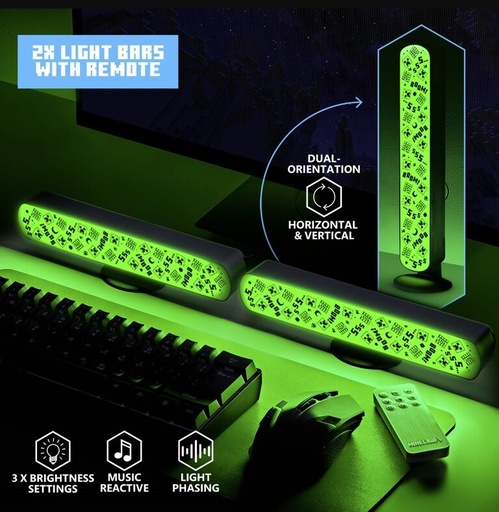 [5056577743111] Set 2 barras de luz Creepers Minecraft