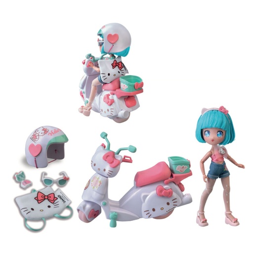 [8056379194095] Muñeca Manga Pretty Pink Scooter Hello Kitty
