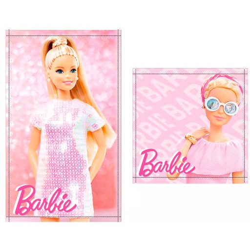 [8435631345343] Set 2 toallas baño Barbie algodon